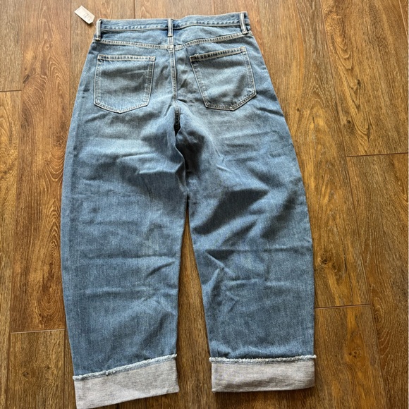 Gap High Rise Cuffed Barrel Medium Wash 12 31 Blue Denim Women's Jeans - Picture 4 of 8